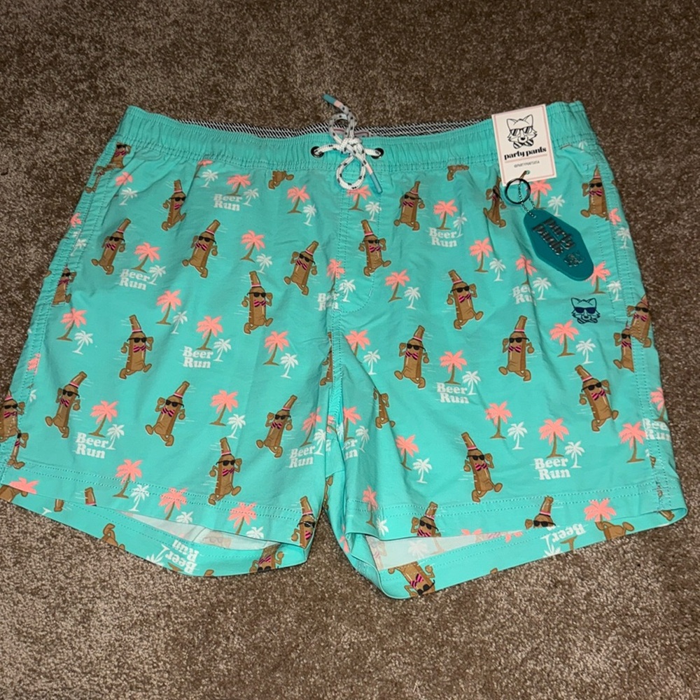 PARTY PANTS NWT Swim Trunks - Shorts- Beer Run - XL - B6